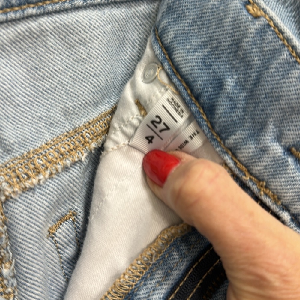 LOFT Light Blue Denim wide leg cargo Jeans - Picture 3 of 6